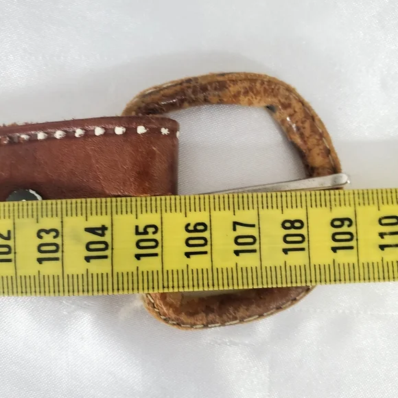 Vintage Men's Brown Western Leather Belt - Picture 10 of 11